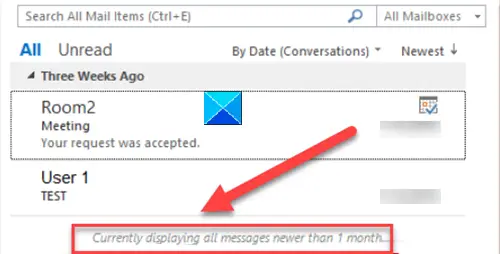 Only some emails are synchronized in Outlook