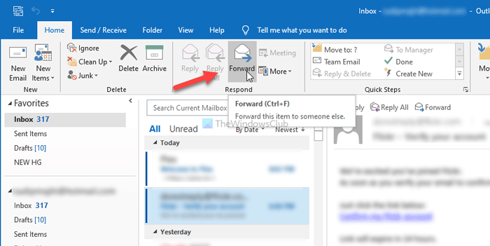 where do you switch outlook identity