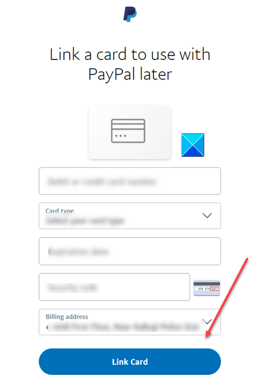 Link a Card with PayPal