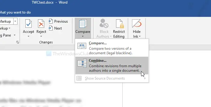 How to merge comments from multiple documents in Word