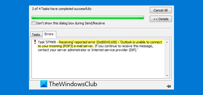 Error 0x80042108: Outlook