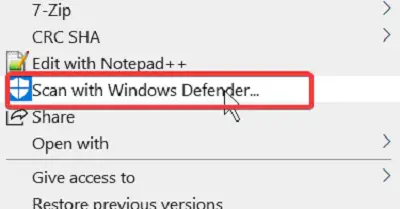 scan with microsoft defender