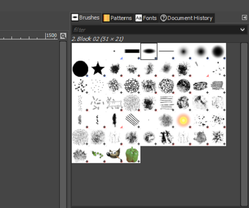 GIMP paintbrush not working