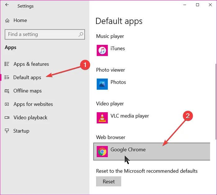 Windows 10 keeps changing default browser