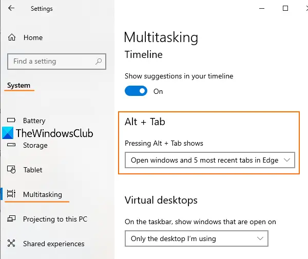 show or hide microsoft edge tabs, only opened windows etc