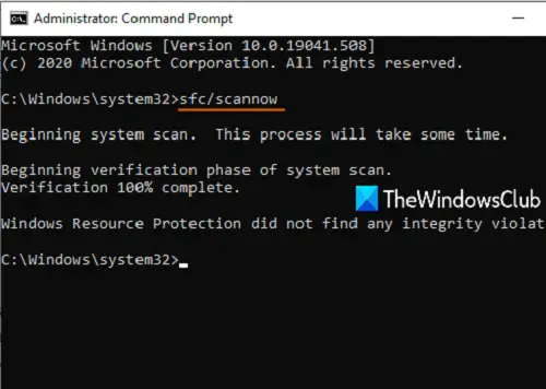 Run SFC Command