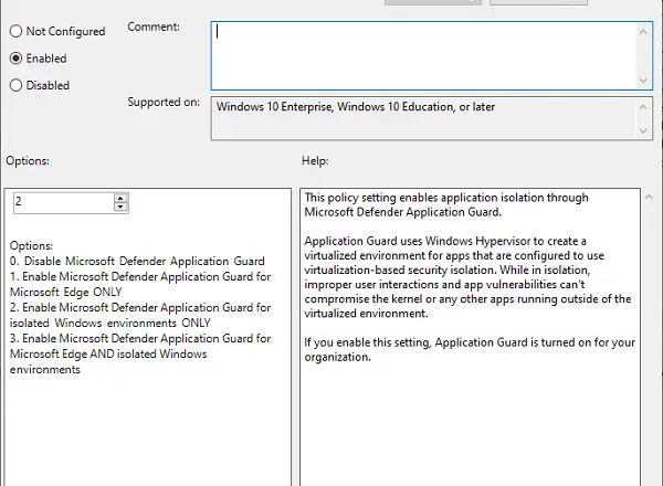 Enable or disable Microsoft Defender Application Guard for Office