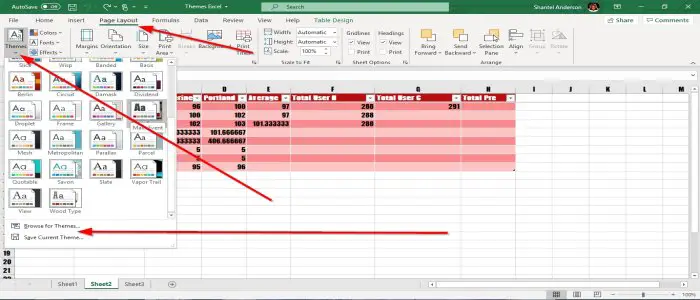 Как добавить темы в книгу Excel