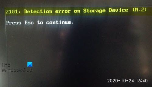 2101 Detection error on Storage Device