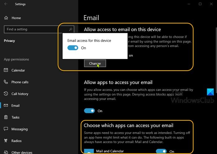 Allow Mail and Calendar app access to Email-10
