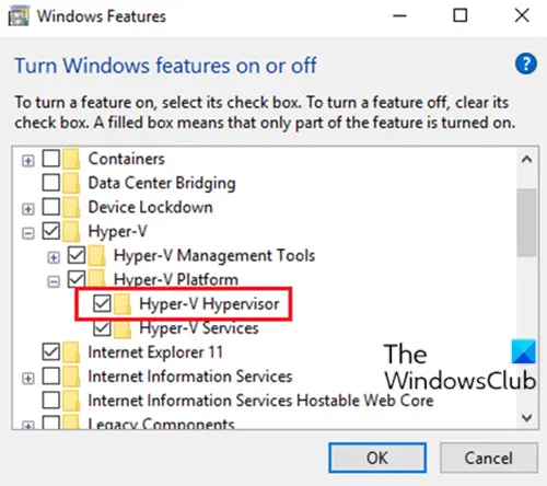 Disable Windows Hypervisor Platform