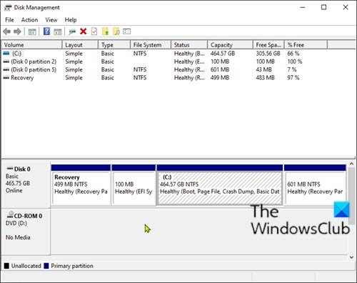 Disk Management in Windows 10