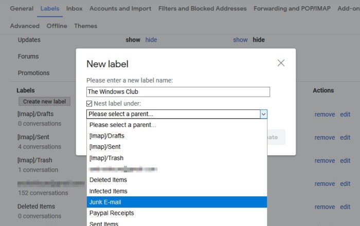 How to create a new Folder or Label in Gmail
