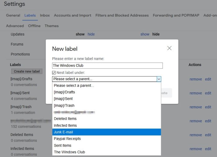 How to create a new Folder or Label in Gmail