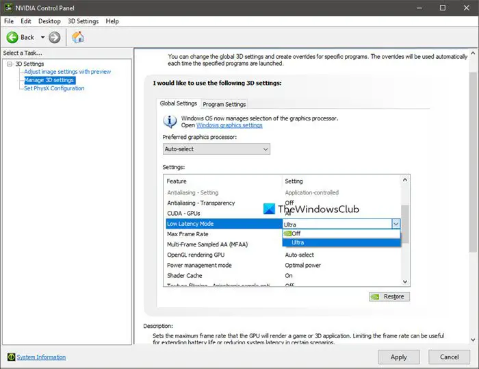 NVIDIA Low Latency Mode