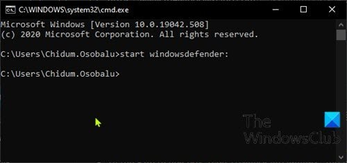 Open Windows Security via PowerShell or Command Prompt