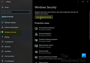 How to open Windows Security in Windows 11/10