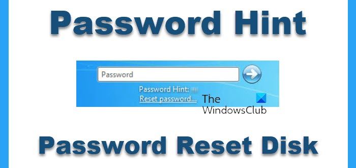 Password Hint and Password Reset Disk