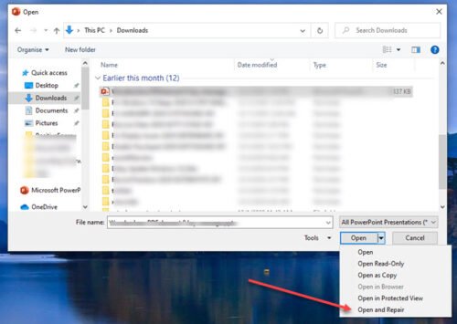 How to repair a corrupt PowerPoint file