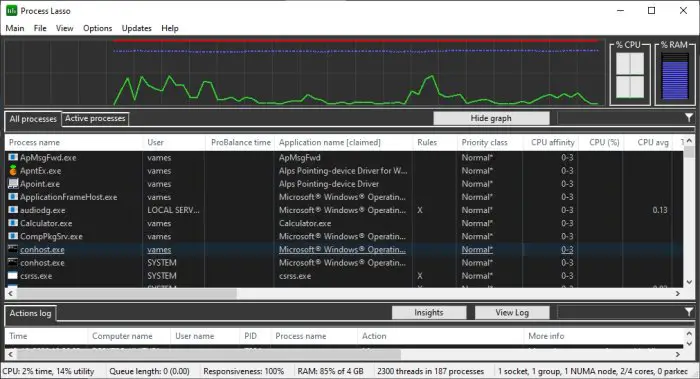 Process Lasso for Windows computers