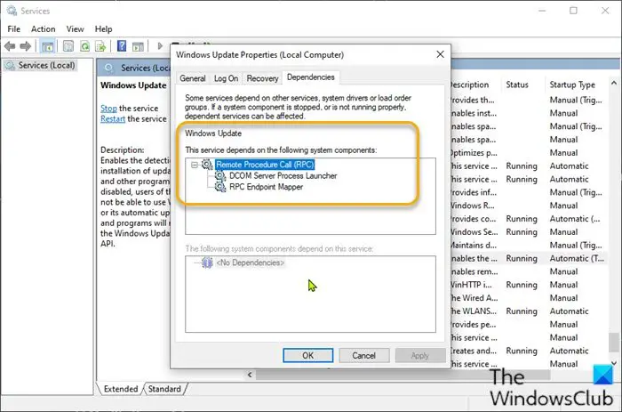 Set critical Windows Update components to automatic