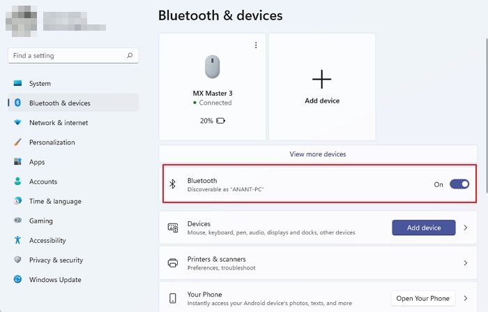 Turn On Bluetooth Windows