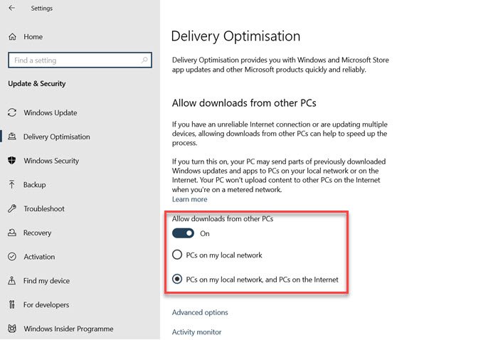 Download Windows Updates & Apps from other Windows 10 PCs