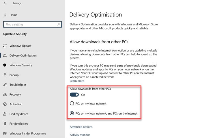 Download Windows Updates & Apps from other Windows 10 PCs 