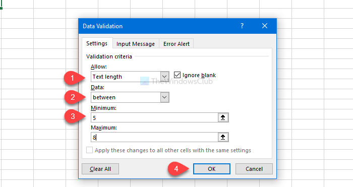 How to add a character limit in an Excel and Google Sheets