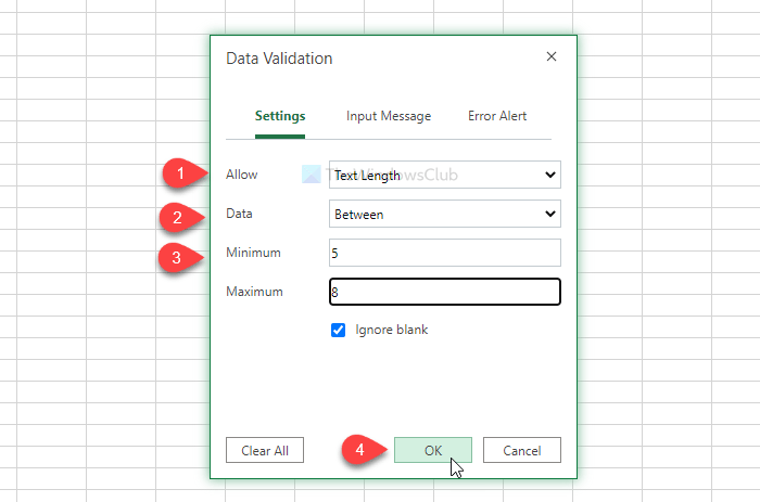 How to add a character limit in an Excel and Google Sheets