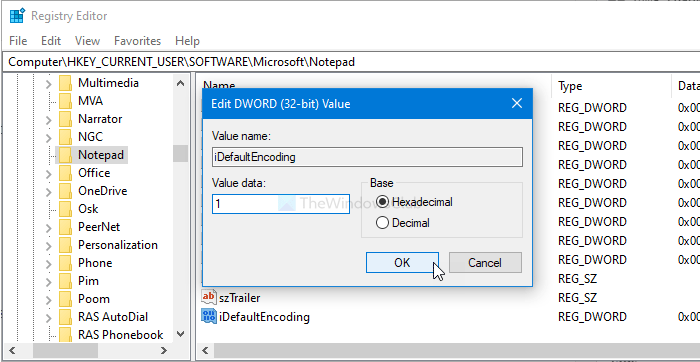 change the default character encoding notepad 1