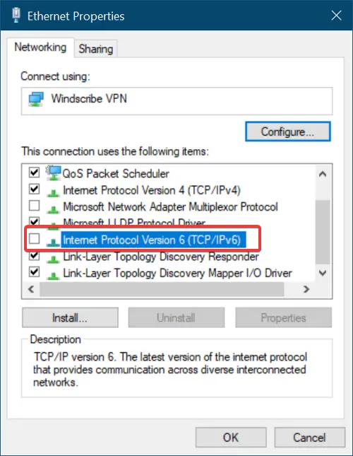 Disbale IPv6