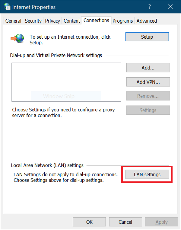 lan settings