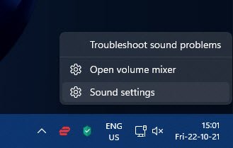 open sound settings windows 11