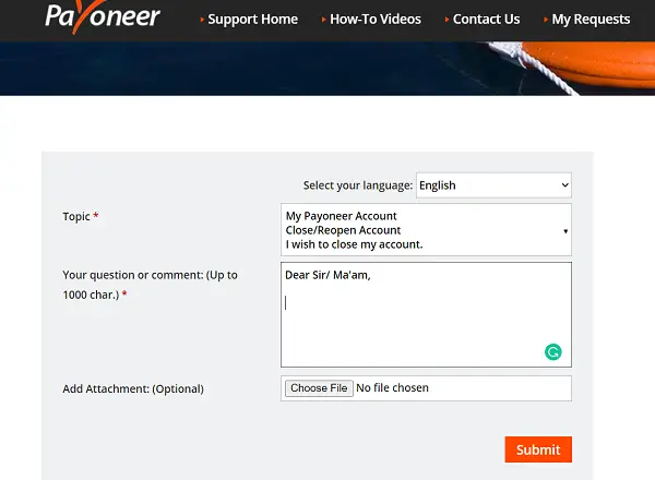 How to close your Payoneer Account?