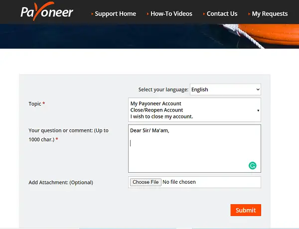 How to close your Payoneer Account?