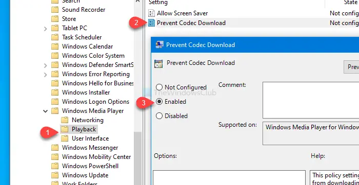 How to prevent Windows Media Player from downloading codecs automatically