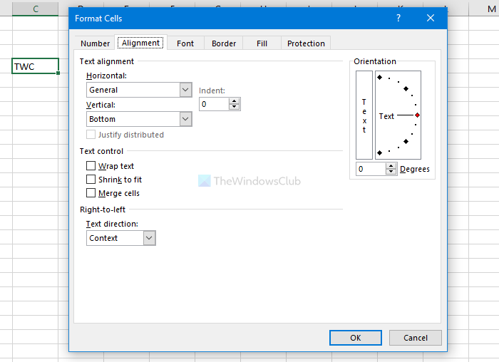 How to rotate text in Excel spreadsheet