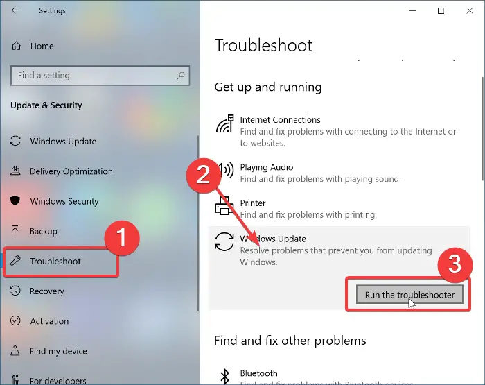 run windows update troubleshooter