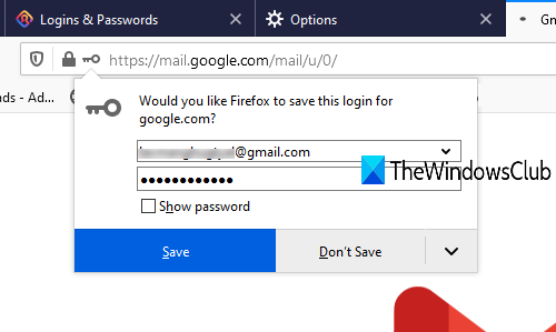 stop showing save password message panel in firefox