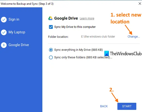Change location of Google Drive folder in Windows 10