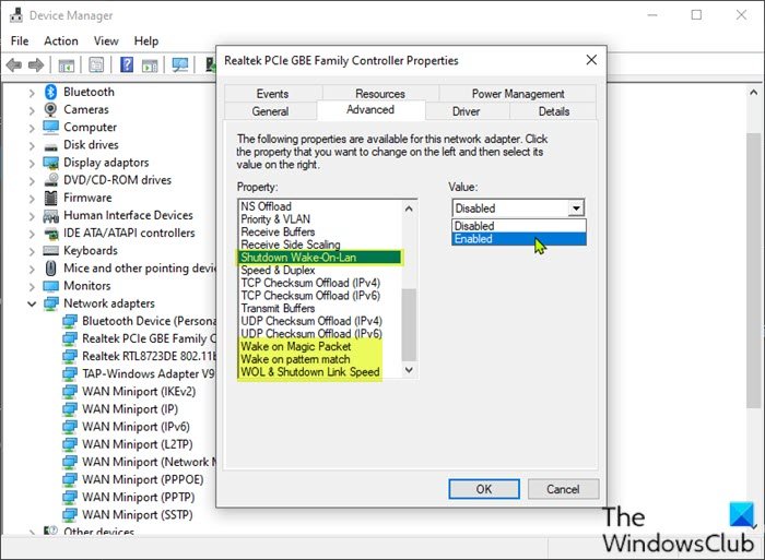 Configure NIC Advanced Driver Properties-Realtek NIC