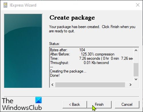 Convert PowerShell script to EXE with IExpress-14