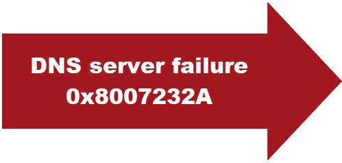 DNS server failure 0x8007232A
