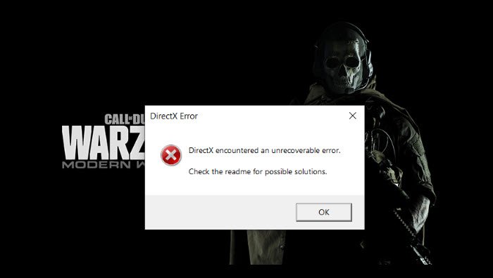 DirectX encountered an unrecoverable error