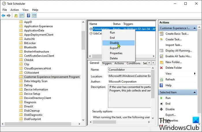 Disable Telemetry and Data Collection using Task Scheduler