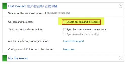 Disable on-demand file access via Control Panel