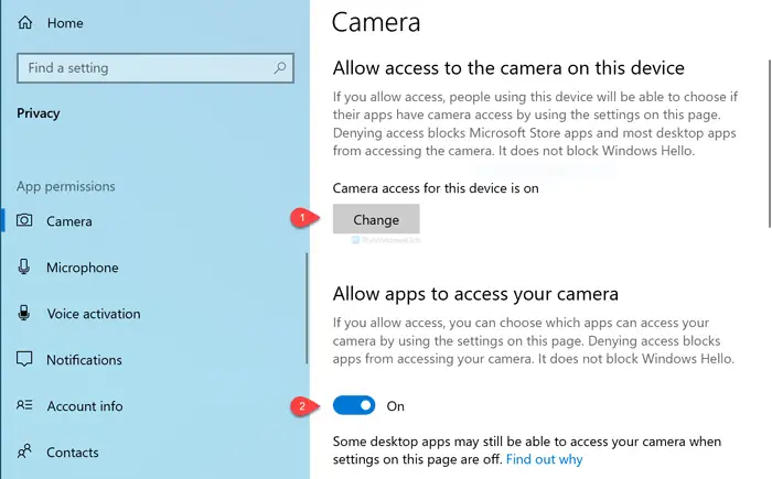 Fix Camera not working in Windows 10 Boot Camp