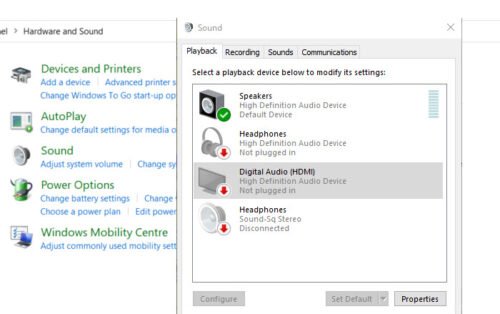Hdmi Playback Device Not Showing In Windows 11 10