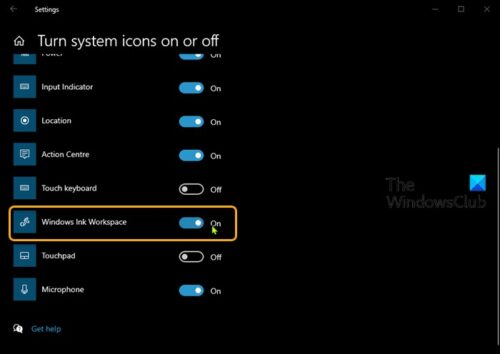 Hide or Show Windows Ink Workspace Button on Taskbar
